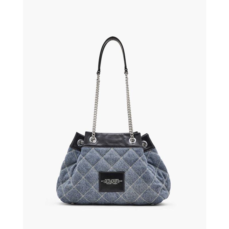 MARC JACOBS The Quilted Denim Chain Sack Bag image number 3
